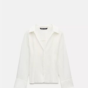 Zara Ivory Long-Sleeve Shirt